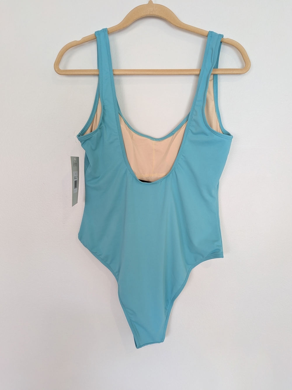 Billabong Blue Solid One Piece Swimsuit Wide Strap High Leg Lined Stretch XL - Picture 6 of 9